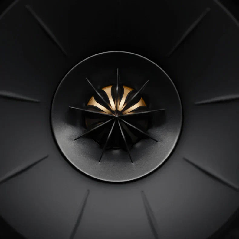 Close up of an upcoming KEF speaker.